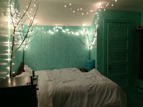 Awesome retro chic white chandelier. Mint room (branches with Christmas lights) | Home ...