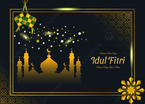 Idul Fitri Gold Luxury Square Vector Background Idul Fitri Holiday Islamic Background