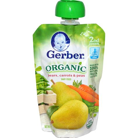 Gerber 2nd Foods Organic Baby Food Pears Carrots And Peas 35 Oz 99