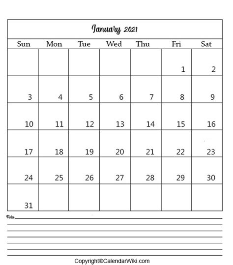 Free January 2021 Printable Calendars Editable And Blank