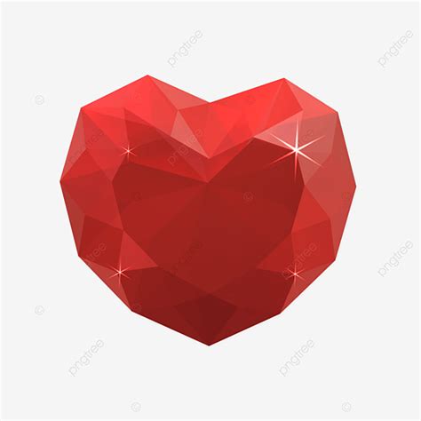 Tree Top View Clipart Vector Heart Cut Ruby Top View 3d Cartoon Style