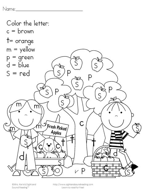 (design originals) 32 uplifting designs from jess volinski, the artist of notebook. Printable Fall Coloring Pages - Color by letter/sight word | Fall coloring pages, Kindergarten ...