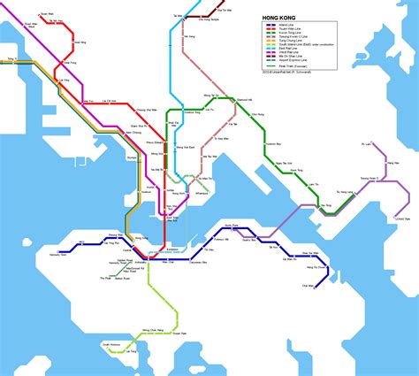 Urbanrailnet Asia Hong Kong Mass Transit Railway Hong Kong Map