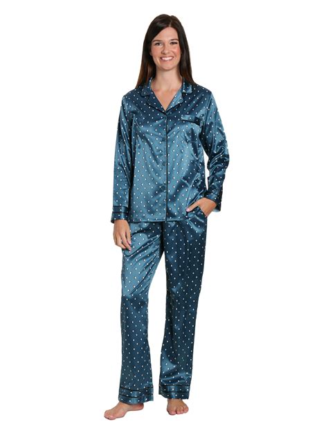 women s printed classic satin pajama set noble mount