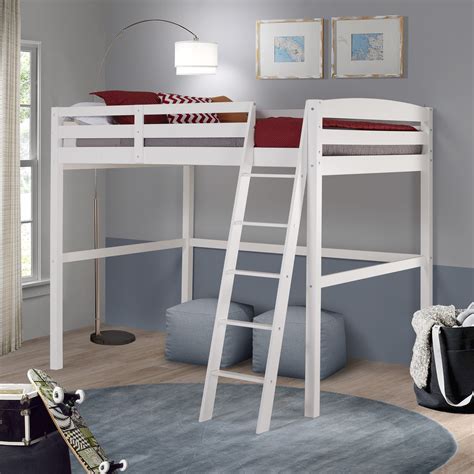 Concord Full Size High Loft Bed White Finish