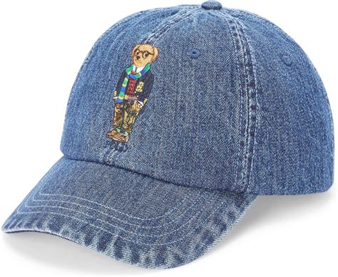 Buy Polo Ralph Lauren Men`s Polo Bear Chino Ball Denim Cap With Leather