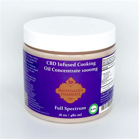 Full Spectrum 1000mg Cbd Infused Cooking Oil Concentrate 16fl Oz