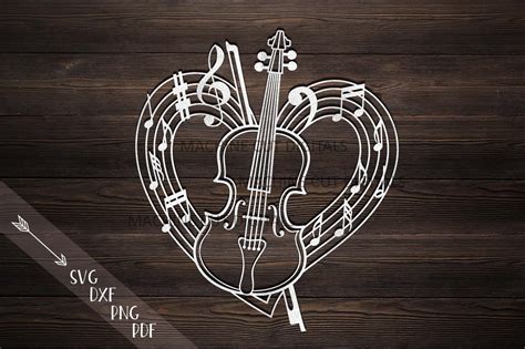 Violin Heart Svg Violin Svg Musical Heart Svg Vinyl Cut Etsy