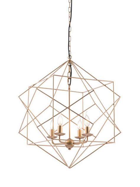 Gold Wire Geometric Pendant Light Modern Furniture Brickell Collection
