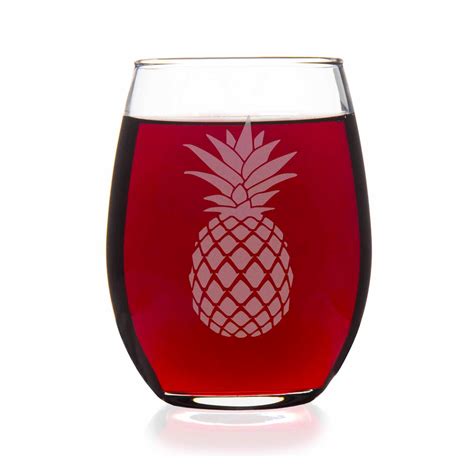 Pineapple Stemless Wine Glass Pineapple T Pineapple Etsy