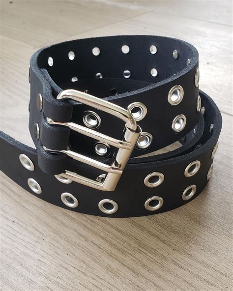Custom Leather Double Hole Belt Etsy