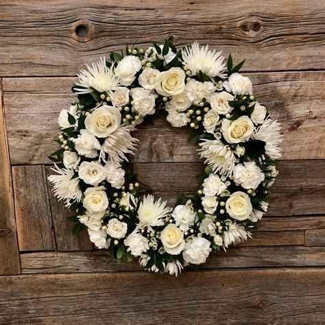 Classic White Sympathy Wreath Small 18 Percy Waters Florist