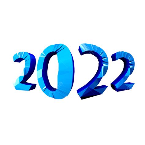 Azul 3d 2022 Texto De Año Nuevo Png Azul Lanzada 3d Png Y Psd Para