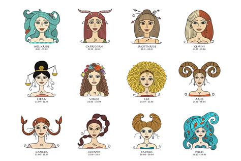 Zodiac Signs 12 Girl Characters Behance