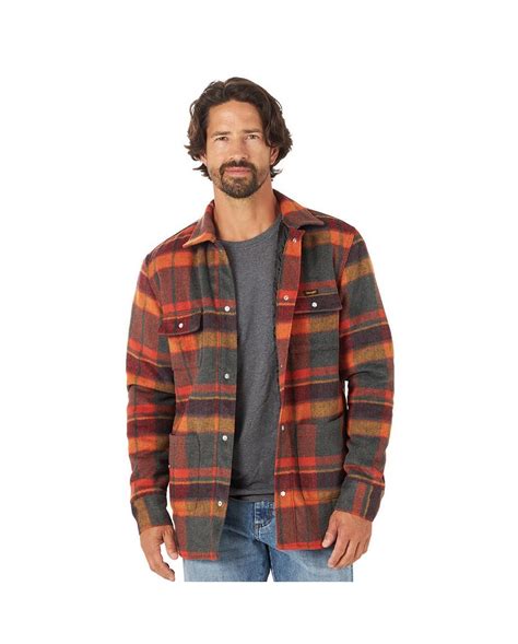 Wrangler Mens Flannel Quilted Line Shirt Jack Fort Brands