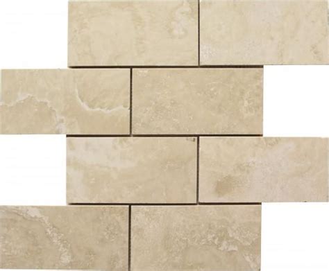 3 X 6 Ivory Travertine Filled And Honed Subway Brick Field Tile