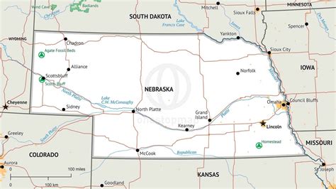 Printable Map Of Nebraska Printable Map Of The United States