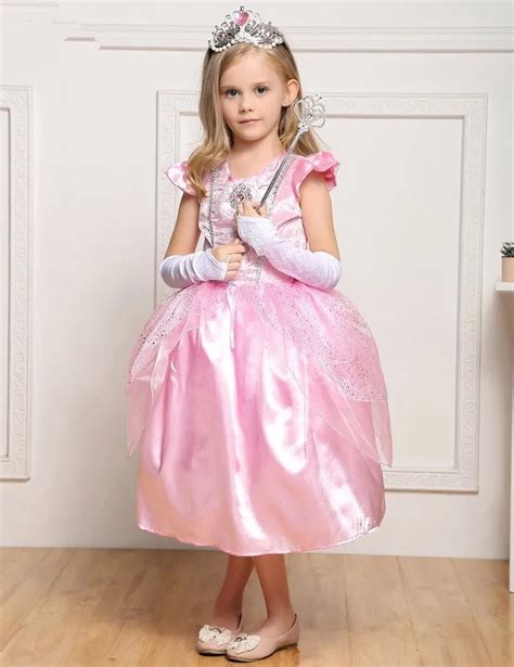 Children Pink Dress Performance Wear Birthday Party Princess Costumes
