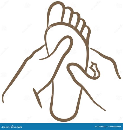 Minimal Outline Vector Icon Of The Foot Massage A Simple Brown Sketch Stock Vector