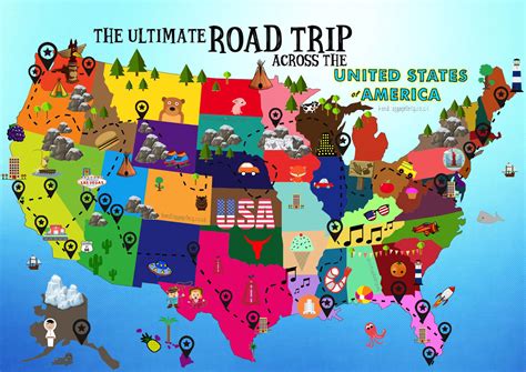 The Ultimate Road Trip Map Of Things To Do In The Usa Hand Luggage