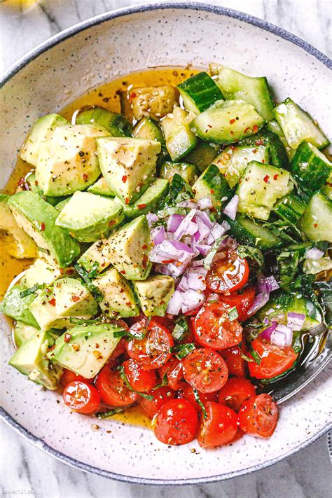 Healthy Cucumber Salad Recipe With Tomato Avocado Cucumber Salad