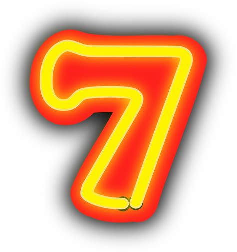 Neon Seven Numbers Free Vector Graphic On Pixabay