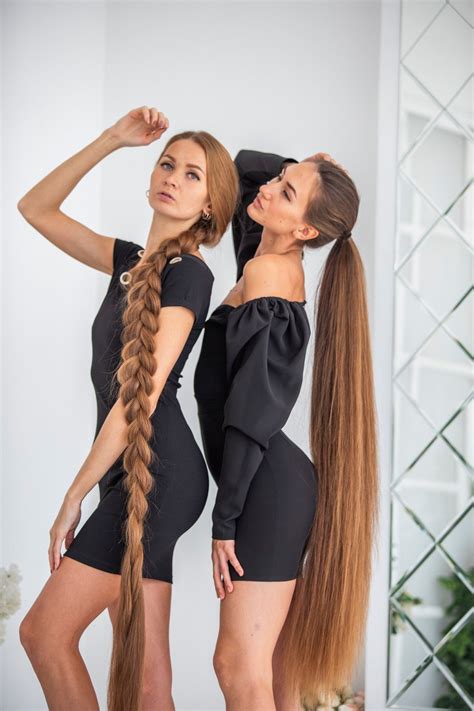 Photo Set Long Hair Models In Black Photoshoot Realrapunzels Long Silky Hair Long Brown