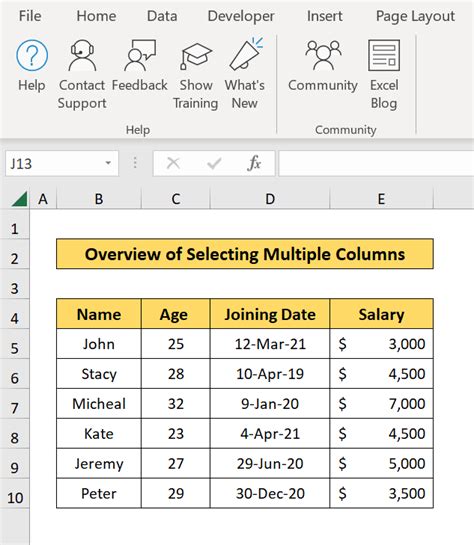 Excel VBA Select Multiple Columns 3 Methods ExcelDemy