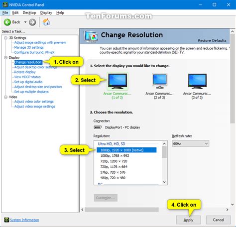 Change Screen Resolution Of Display In Windows 10 Tutorials