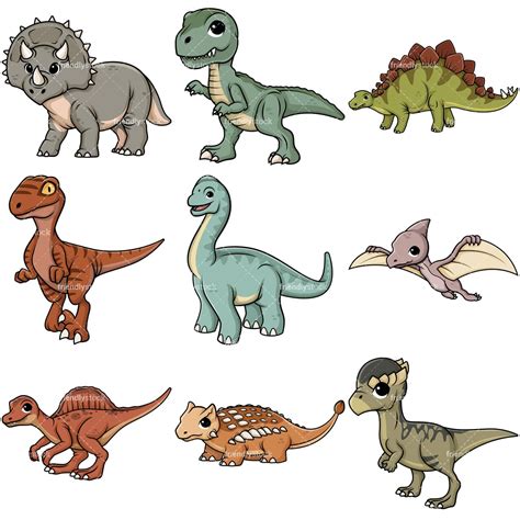 Cute Dinosaurs Cartoon Vector Clipart Friendlystock