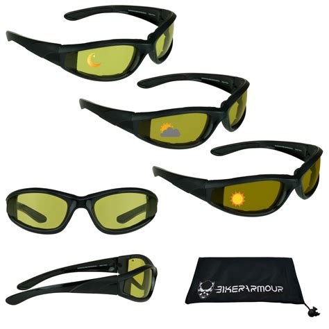 Bikershades Motorcycle Transition Glasses Foam Padded For Men And Women Day