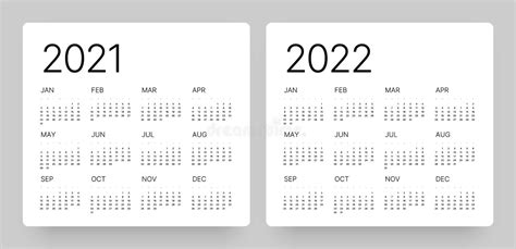 Calendario Para 2021 Y 2022 La Semana Empieza El Lunes Ilustración Del