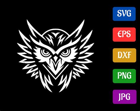 Owl Svg Black And White Vector Cut File For Cricut Svg Etsy