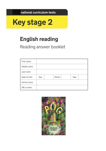 Y6 Ks2 Reading Paper Fiction Sats Style Test Comprehension Questions