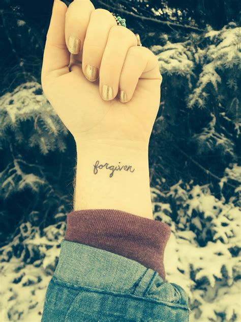 Forgiven Wrist Tattoo Small Wrist Tattoos Palm Tattoos Tattoos