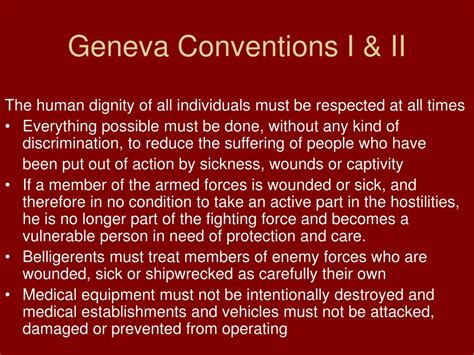 Ppt The Geneva Conventions And Human Rights During Wartime Powerpoint
