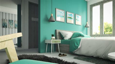 Teal And Grey Bedroom Decor Idea