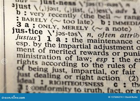 Justice Impartial Truth Dictionary Page Stock Photo Image Of Truth