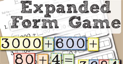 Free Printable Expanded Form Place Value Math Worksheet Game For Kids
