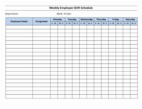Employee Weekly Work Schedule Template Fresh Weekly Employee 12 Hour
