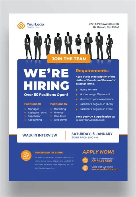 Company Job Hiring Flyer Advertisement Template Ai Eps Psd In 2023