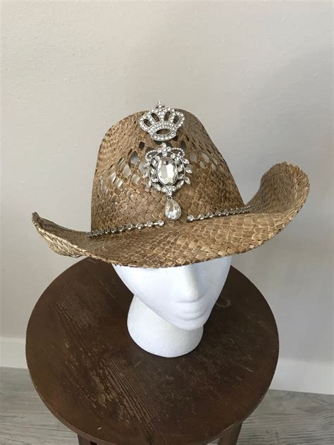 Cowboy Hat With Bling Bling Cowgirl Hat Blingy Rhinestones Etsy