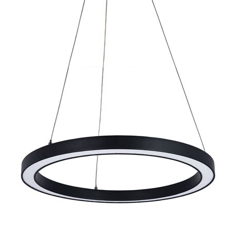 Halo Ii Modern 40cm Led Ring Pendant In Black Or White Circular Lights