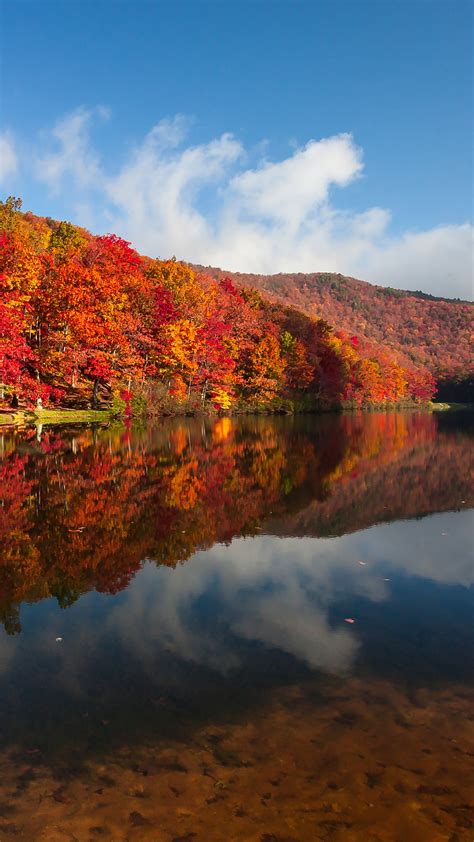 Autumn On Sherando Lake Recreation Area In George Washington National