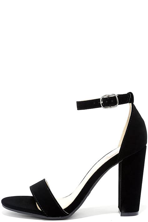 Cute Black Heels Ankle Strap Heels Dress Sandals 2800