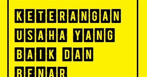 Contoh Surat Keterangan Usaha Yang Baik Dan Benar - Contoh ...