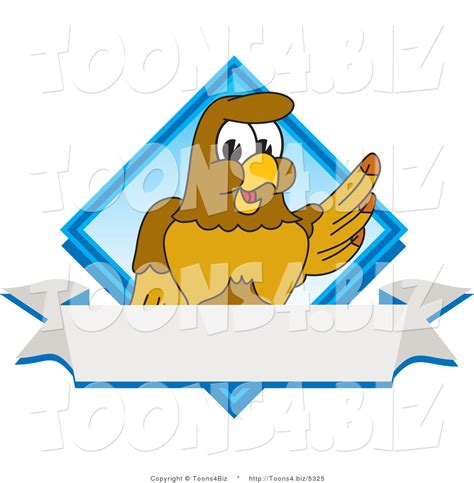 Vector Illustration Of A Cartoon Hawk Mascot Character Diamond Logo By