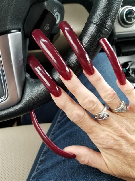 gen in red real long nails long black nails round square nails long fingernails curved nails