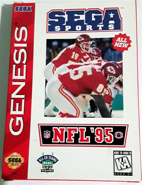 Nfl 95 Pro Football Game Sega Genesis Montana With Manual Sega Games