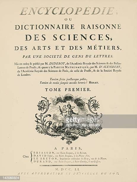 Encyclopedie Diderot Et Dalembert Photos Et Images De Collection